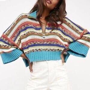 Free People Multicolor Striped Women's Sweater
